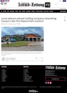 Superb Roofing featured in Herald Zeitung for multiple fire station remodeling contracts